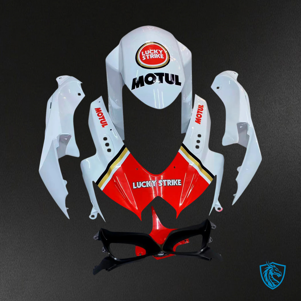 Suzuki K8 GSXR 600-750 (2008-2010) White and Red - Fairing Kit