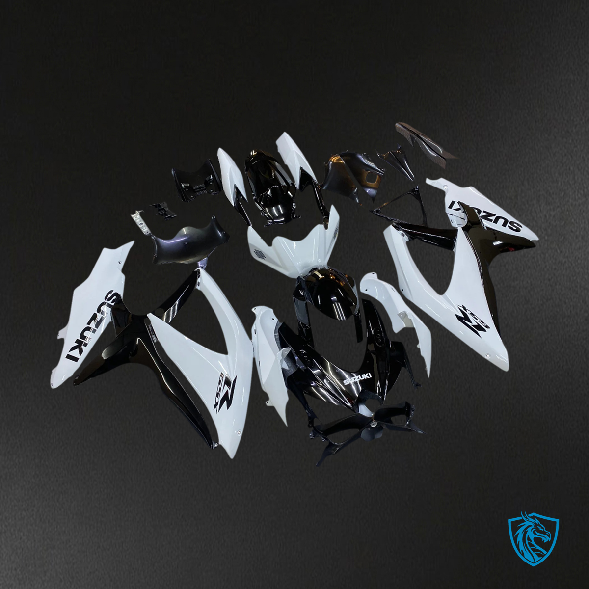 Suzuki K8 GSXR 600-750 (2008-2010) White & Black - Fairing Kit