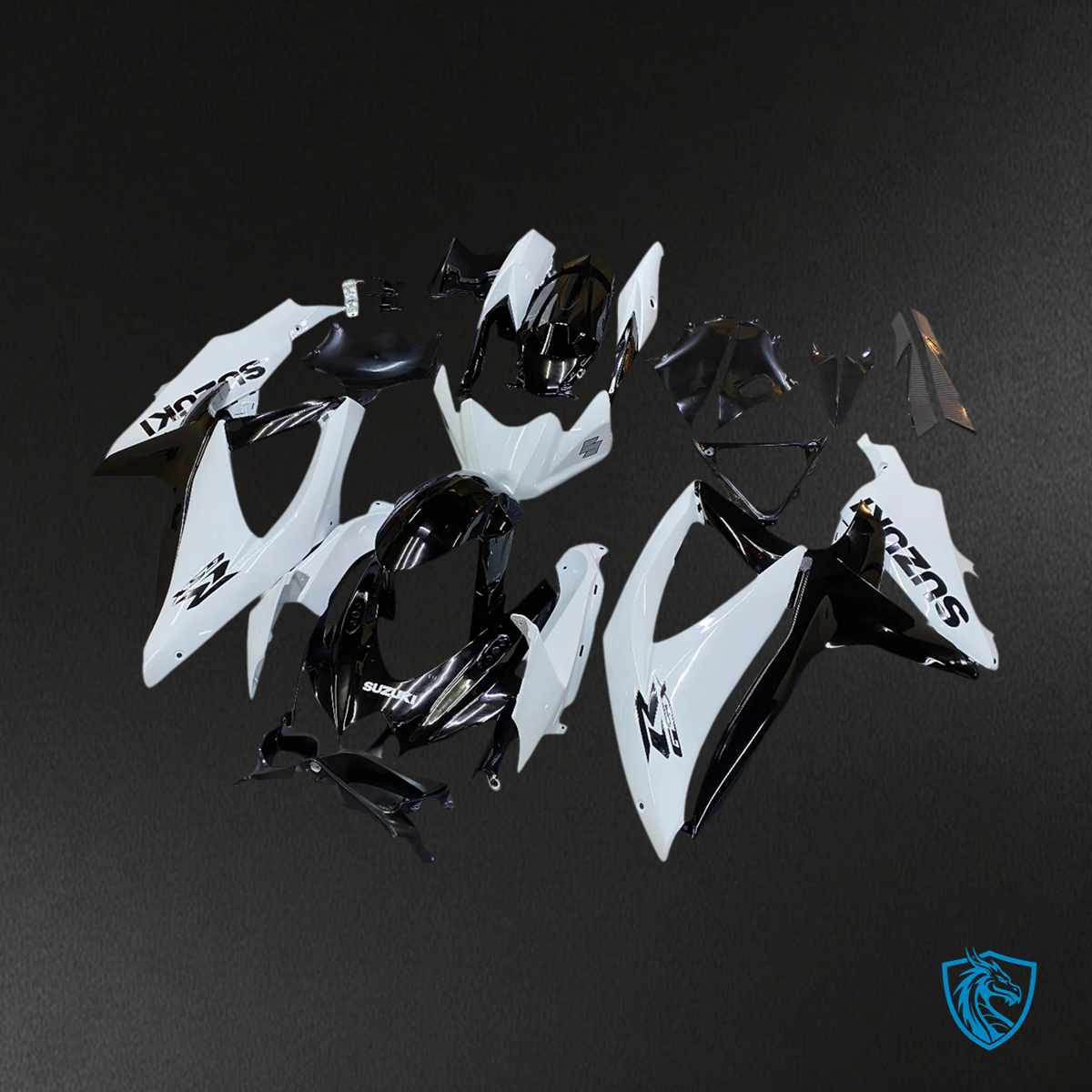 Suzuki K8 GSXR 600-750 (2008-2010) White & Black - Fairing Kit