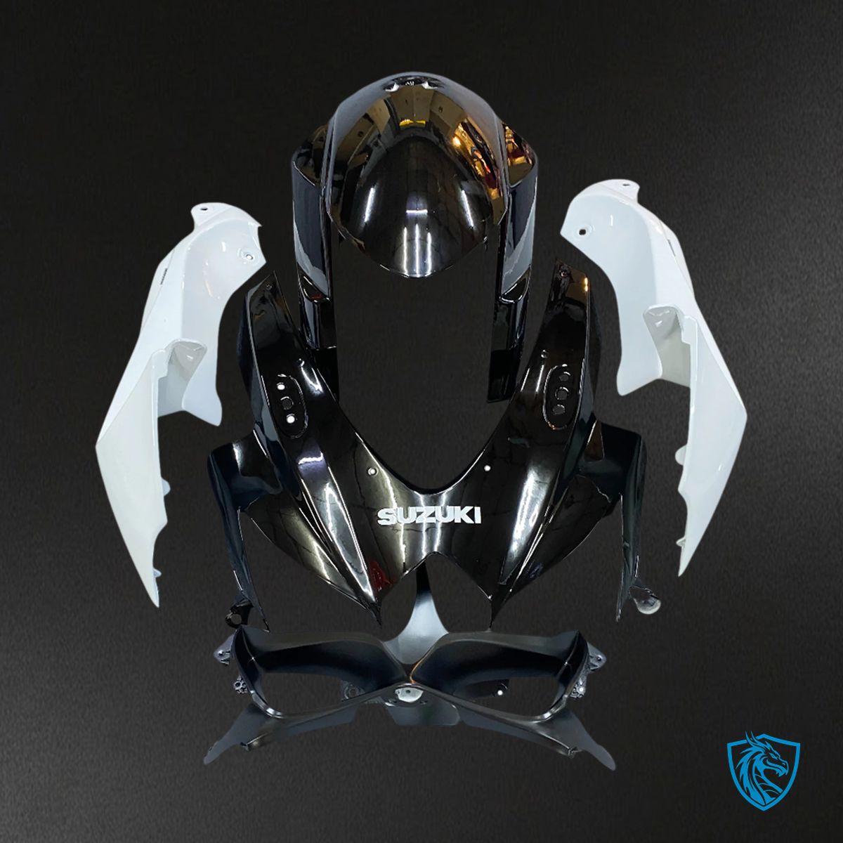 Suzuki K8 GSXR 600-750 (2008-2010) White & Black - Fairing Kit