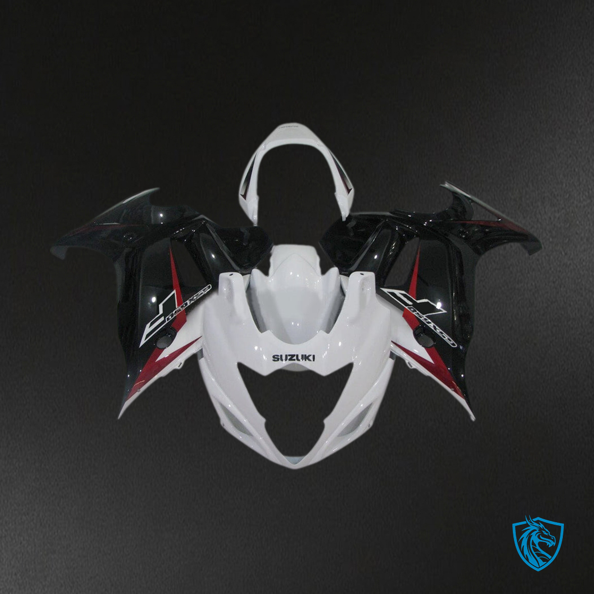 Suzuki GSX650F Katana (2008-2013) White, Gloss Black & Red - MERGEment Motorcycle Fairings Kit