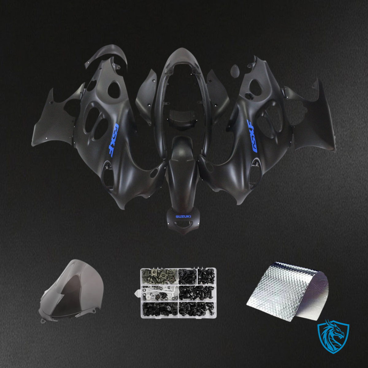 Suzuki Katana GSXF 600-750 (2003-2006) Black with Blue Logo - Fairing Kit