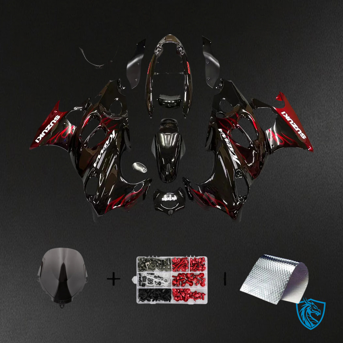Suzuki Katana GSXF 600-750 (2003-2006) Red & Black - Fairing Kit