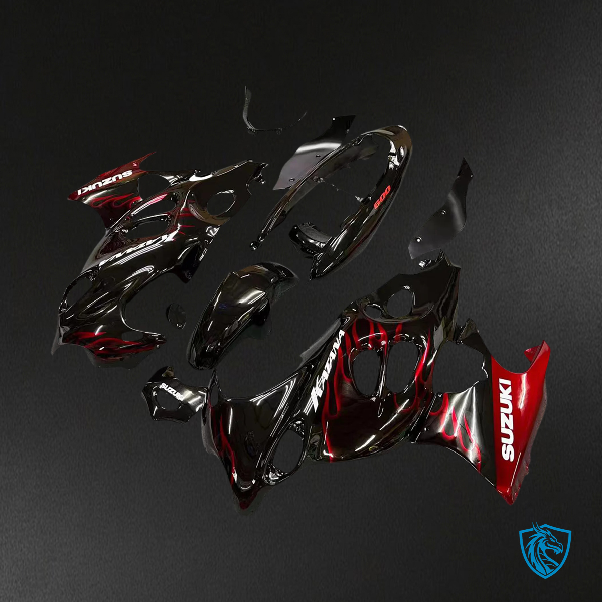 Suzuki Katana GSXF 600-750 (2003-2006) Red & Black - Fairing Kit