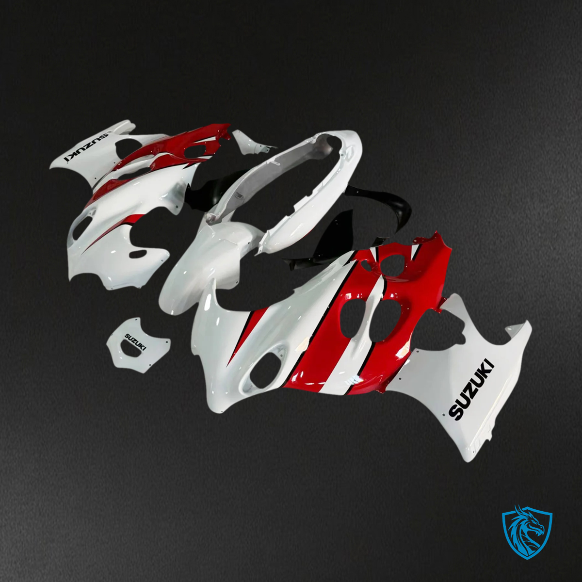 Suzuki Katana GSXF 600-750 (2003-2006) White & Red - Fairing Kit