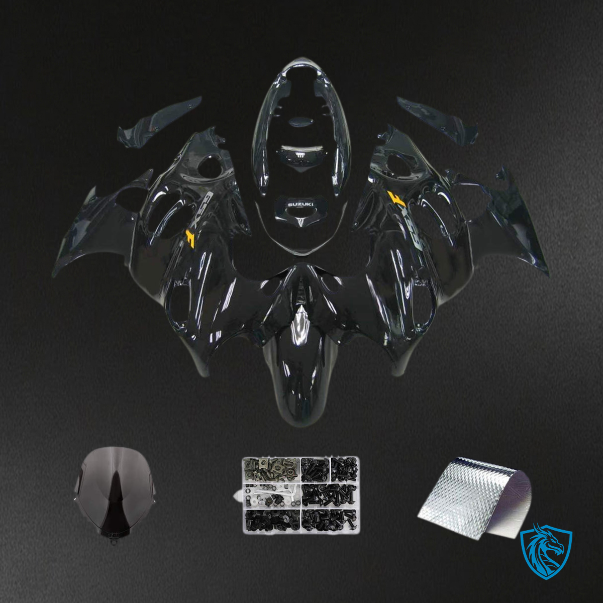 Suzuki GSX600F/750F (1998-2006) Gloss Black - Custom ABS Fairing Kit
