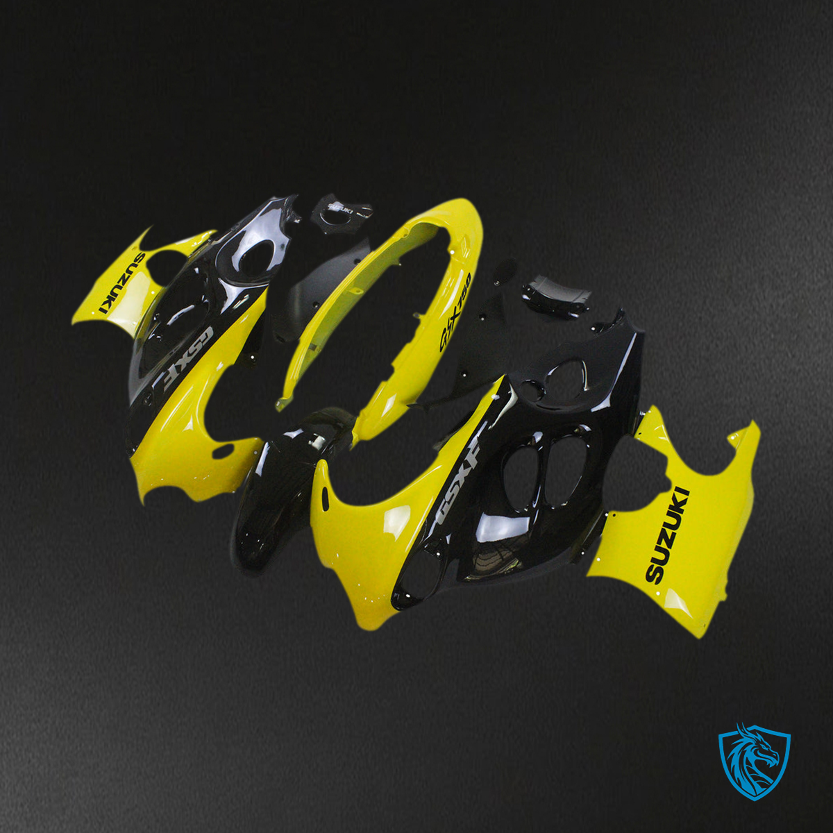 Suzuki GSXF600/750 (1998-2006) Yellow & Black - Custom ABS Fairing Kit