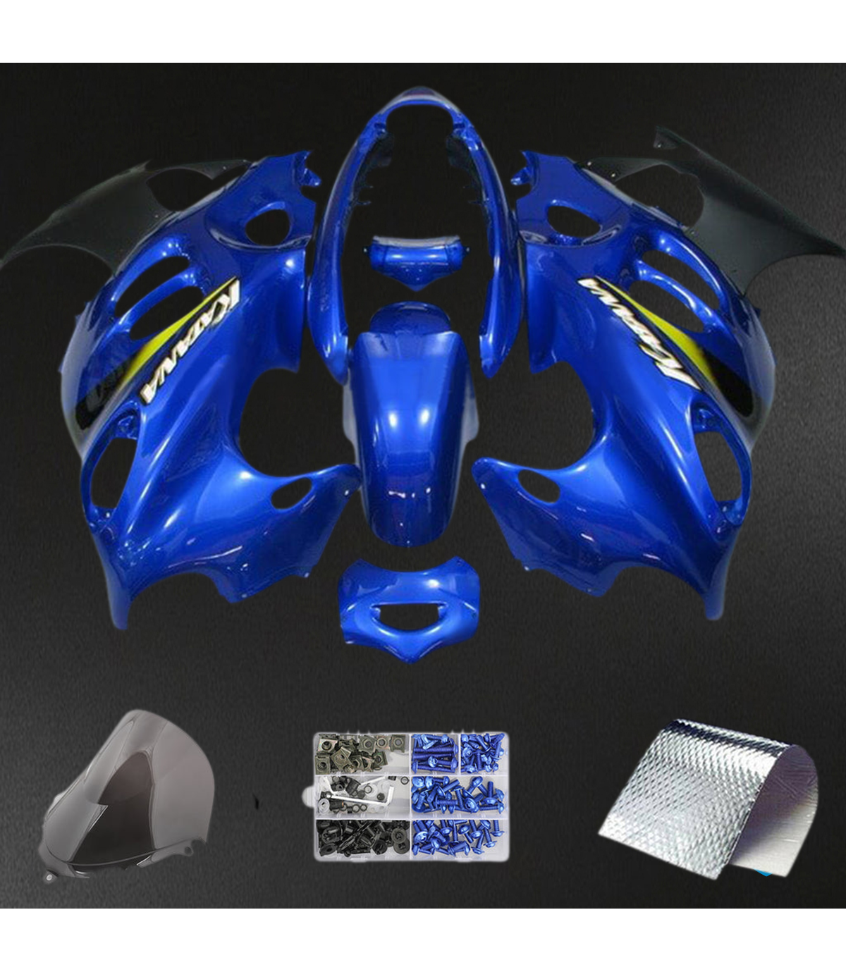 Suzuki GSXF600/750 (1998-2006) Gloss Blue & Black Fairing Kit - Aftermarket ABS Bodywork