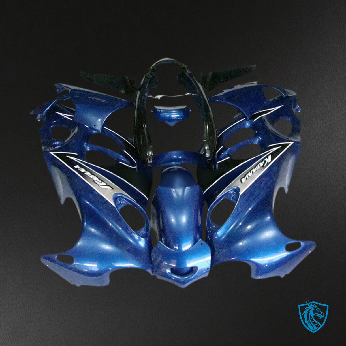 Suzuki Katana GSXR750 (1998-2000) Gloss Blue, White & Silver - Custom ABS Fairing Kit