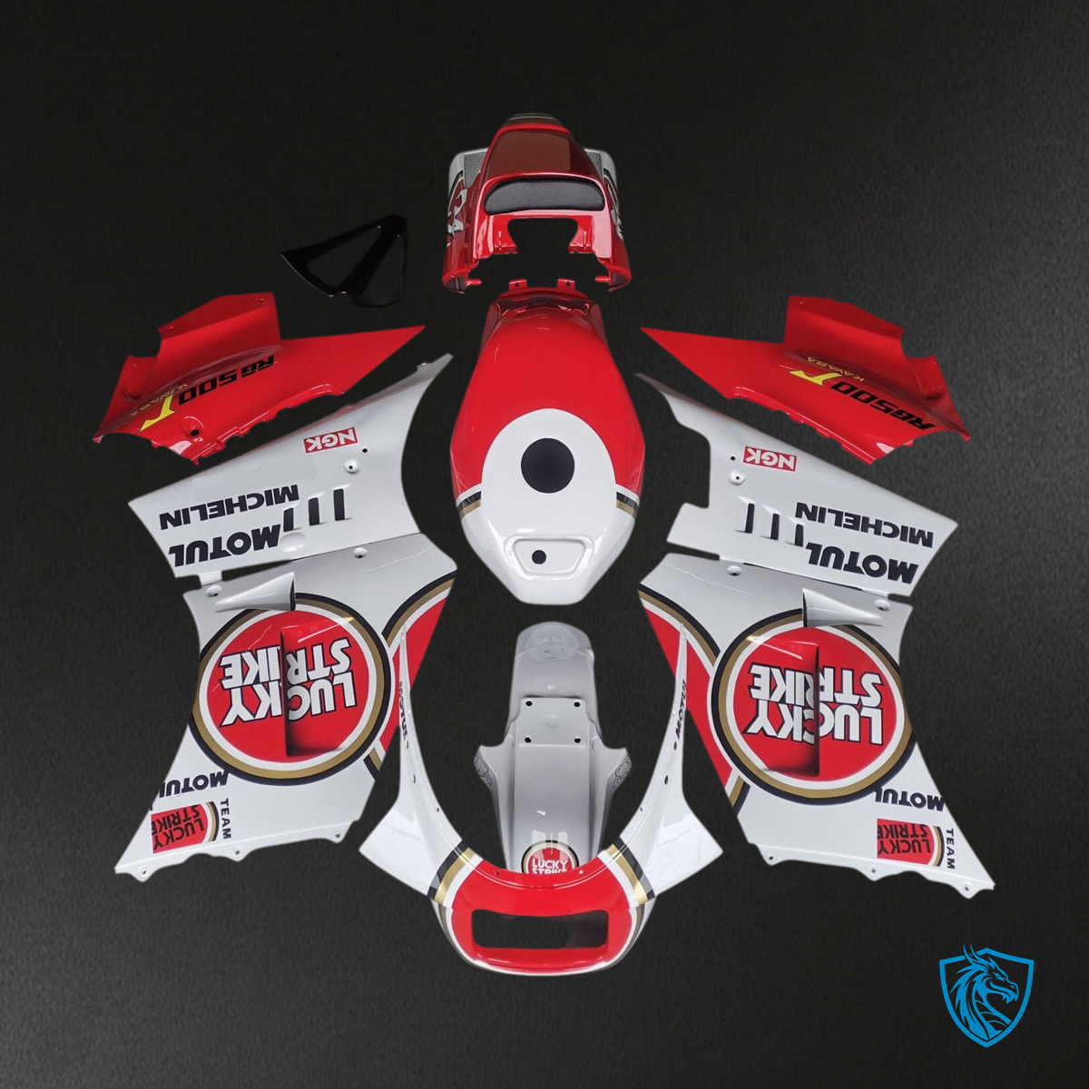 Suzuki RG500 RG400 (1984-1987) Gamma White & Red - Fairing Kit