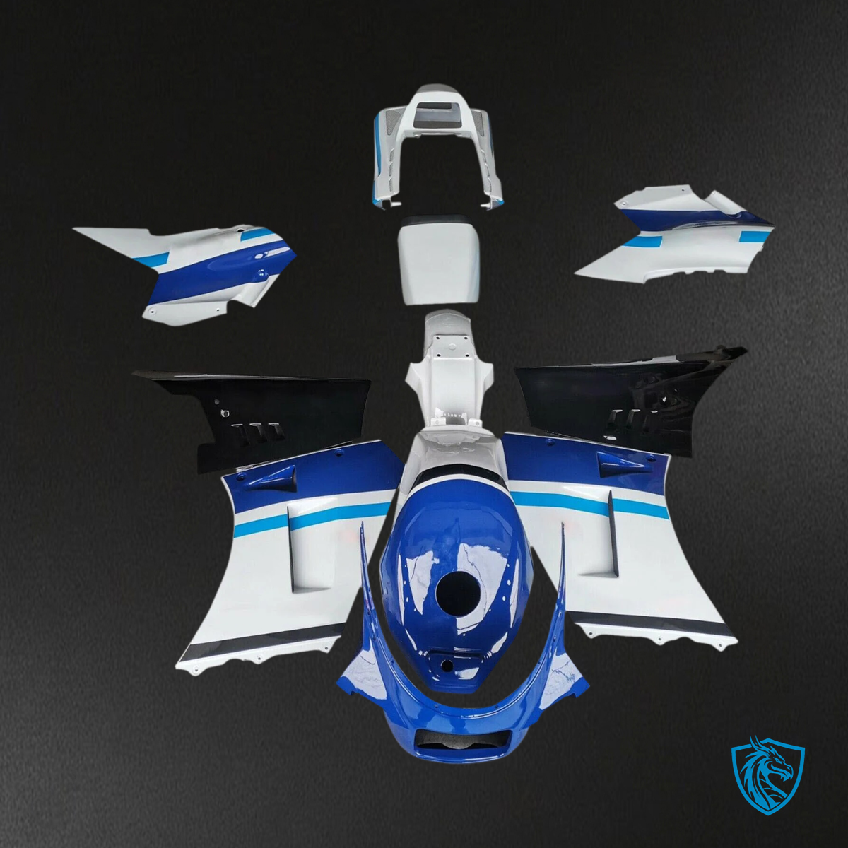 Suzuki RG500 RG400 (1984-1987) Gamma White & Blue - Fairing Kit