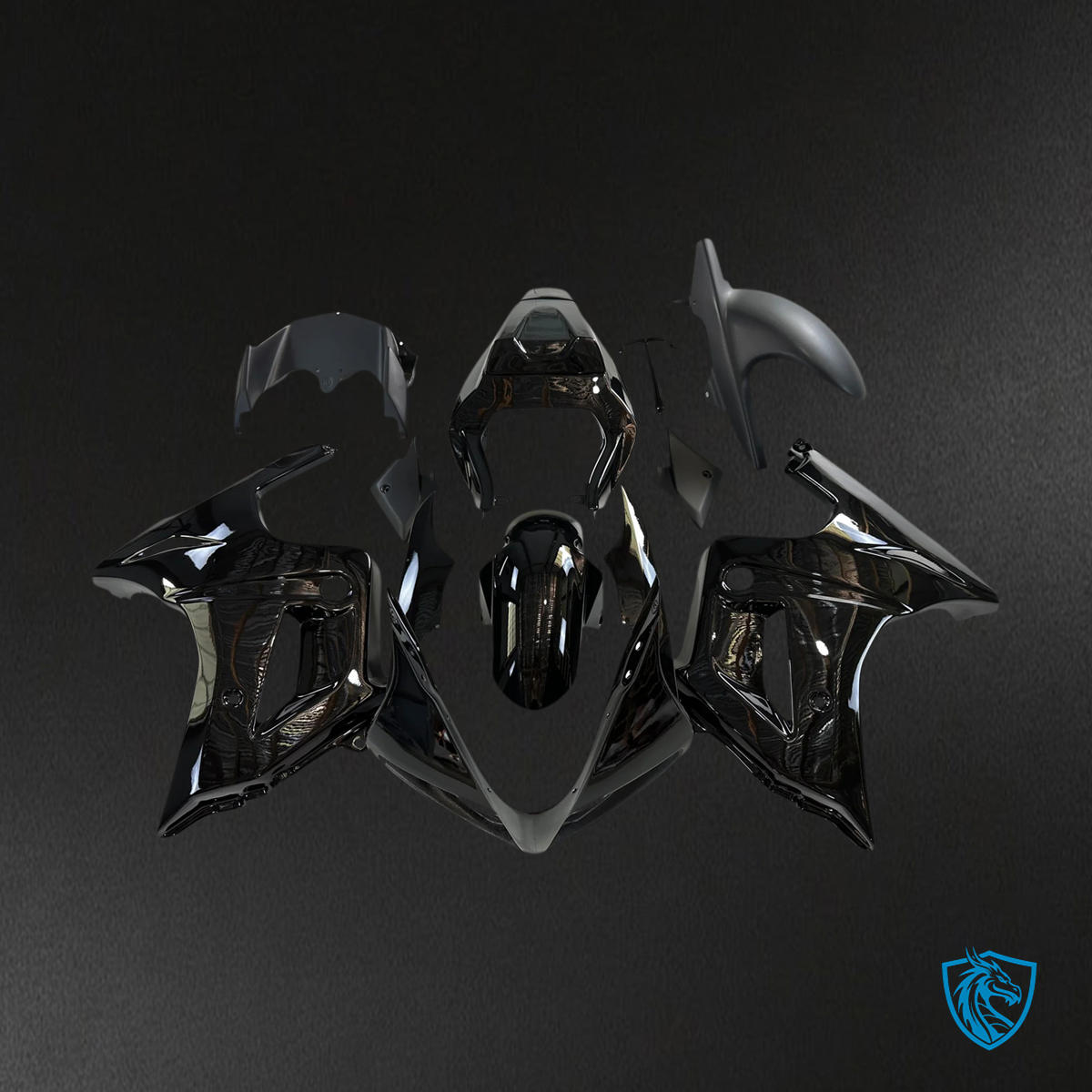 Suzuki SV650 (2003-2013) All Glossy Black - Fairing Kit