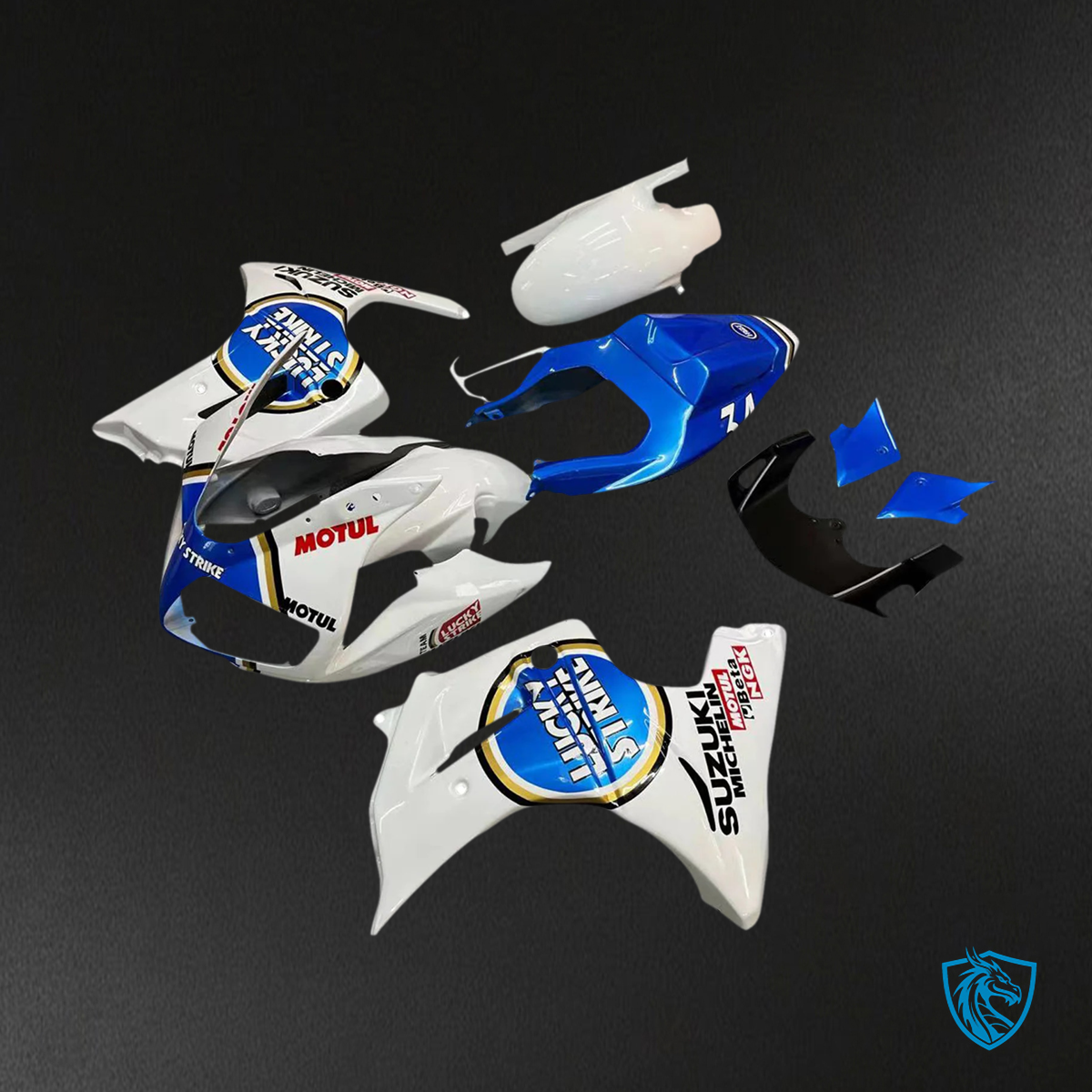 Suzuki SV650 (2003-2013) White & Blue - Fairing Kit