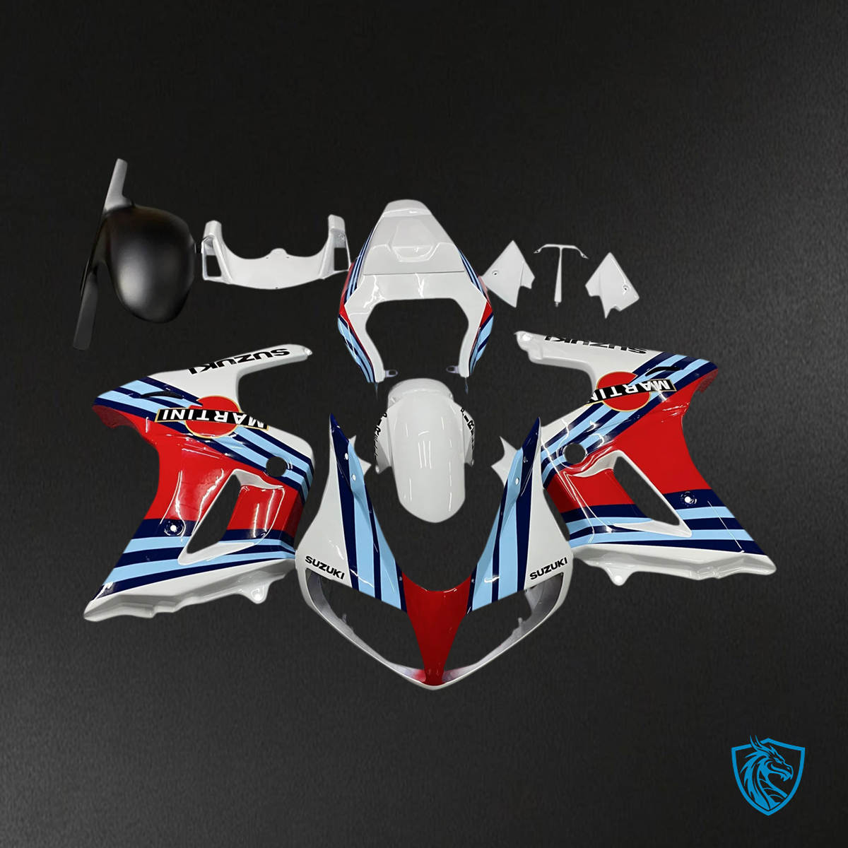 Suzuki SV650 (2003-2013) White & Red - Fairing Kit