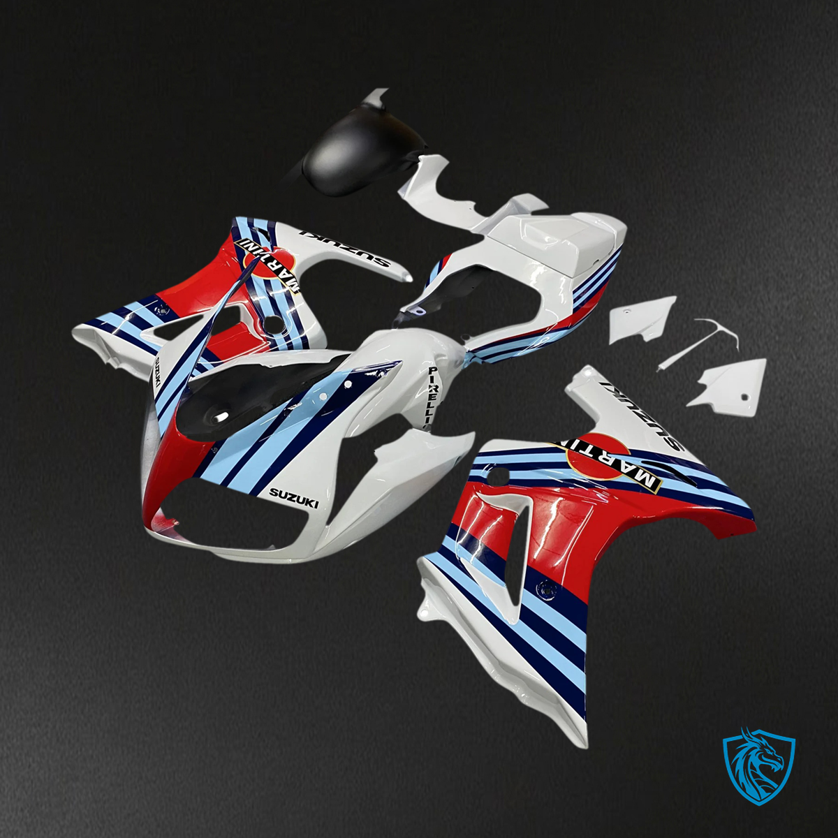 Suzuki SV650 (2003-2013) White & Red - Fairing Kit