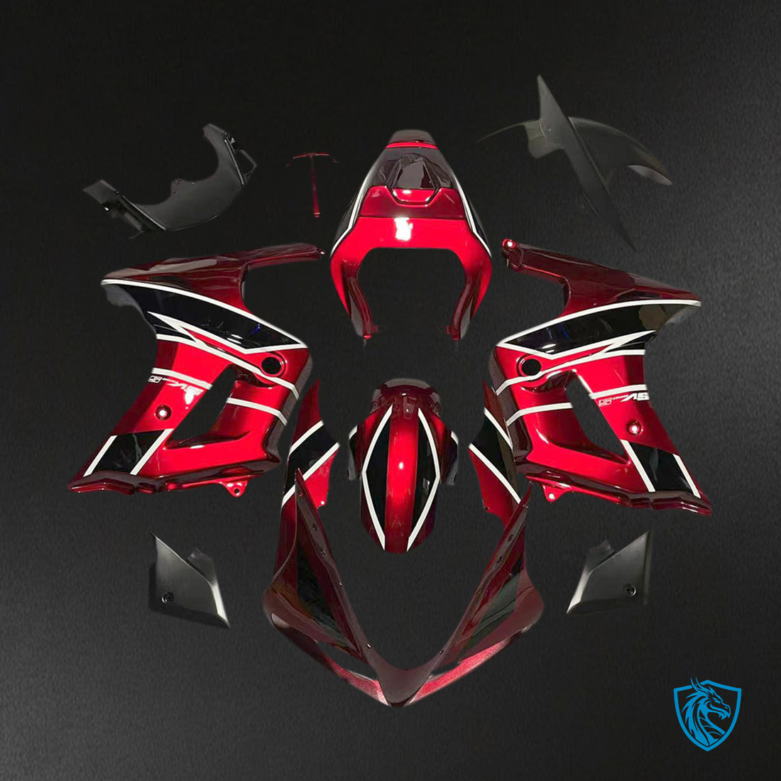 Suzuki SV650 (2003-2013) Red, White & Black Injection - Custom ABS Fairing Kit