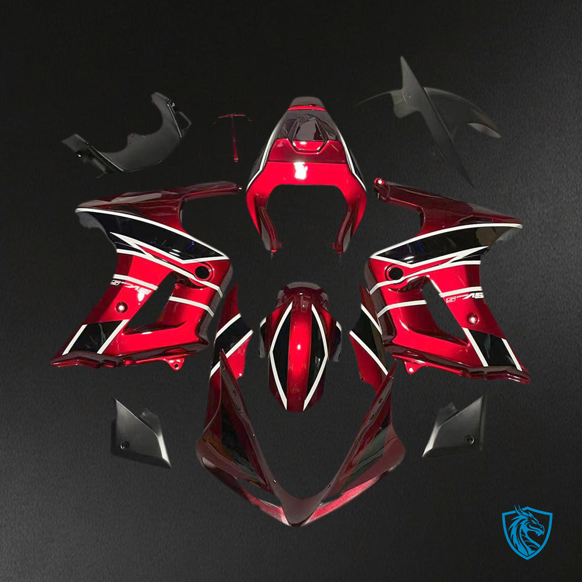 Suzuki SV650 (2003-2013) Red, White & Black Injection - Custom ABS Fairing Kit
