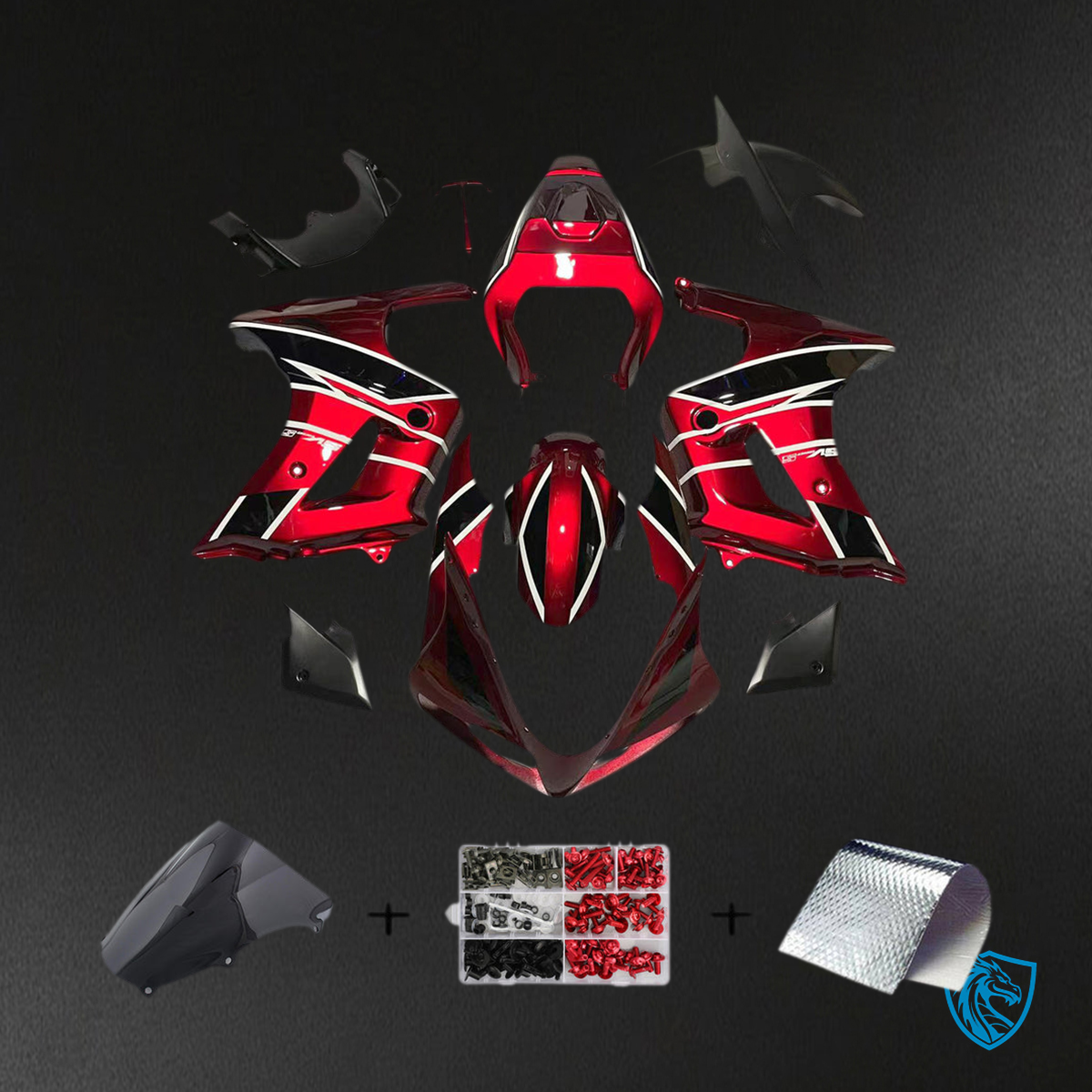 Suzuki SV650 (2003-2013) Red, White & Black Injection - Custom ABS Fairing Kit