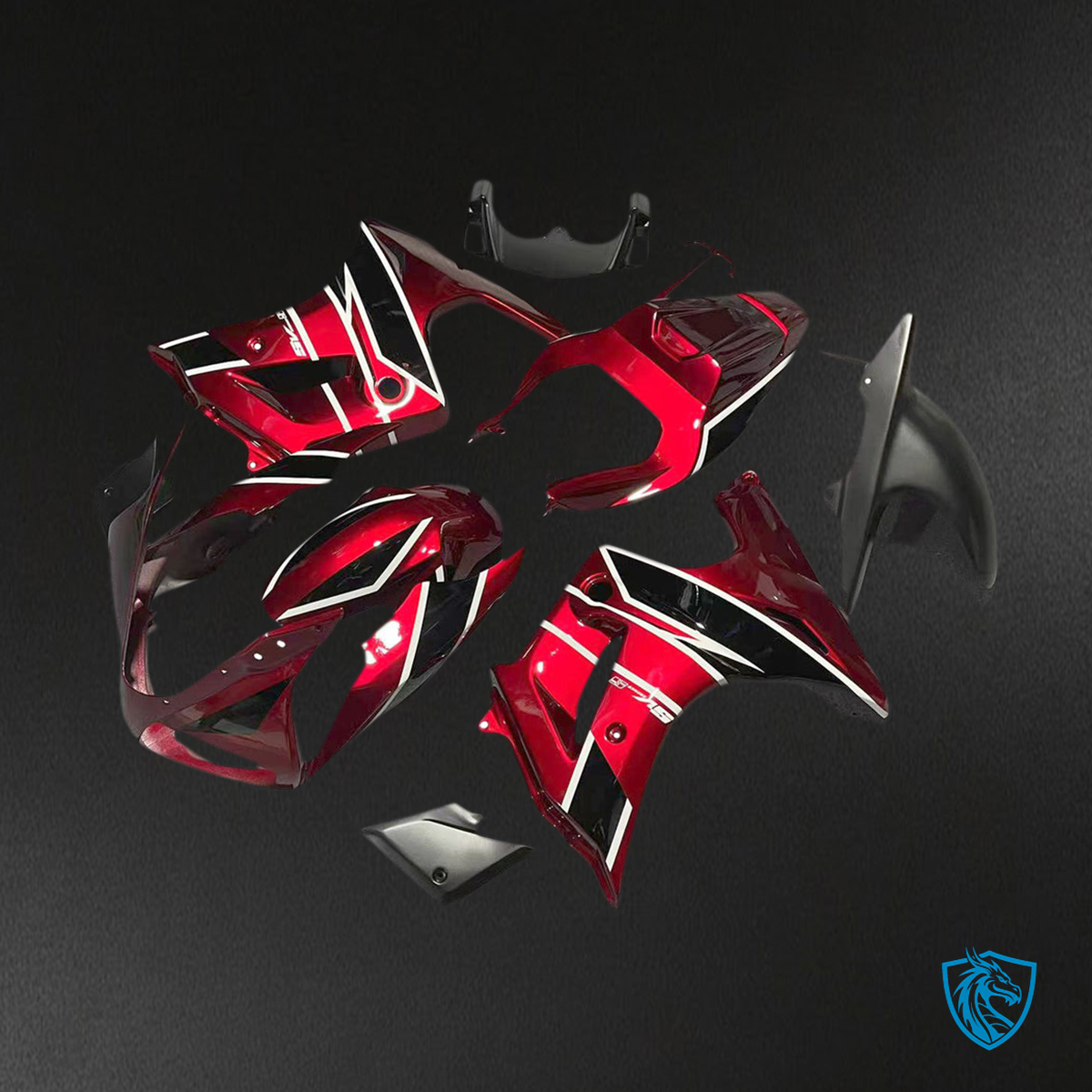 Suzuki SV650 (2003-2013) Red, White & Black Injection - Custom ABS Fairing Kit
