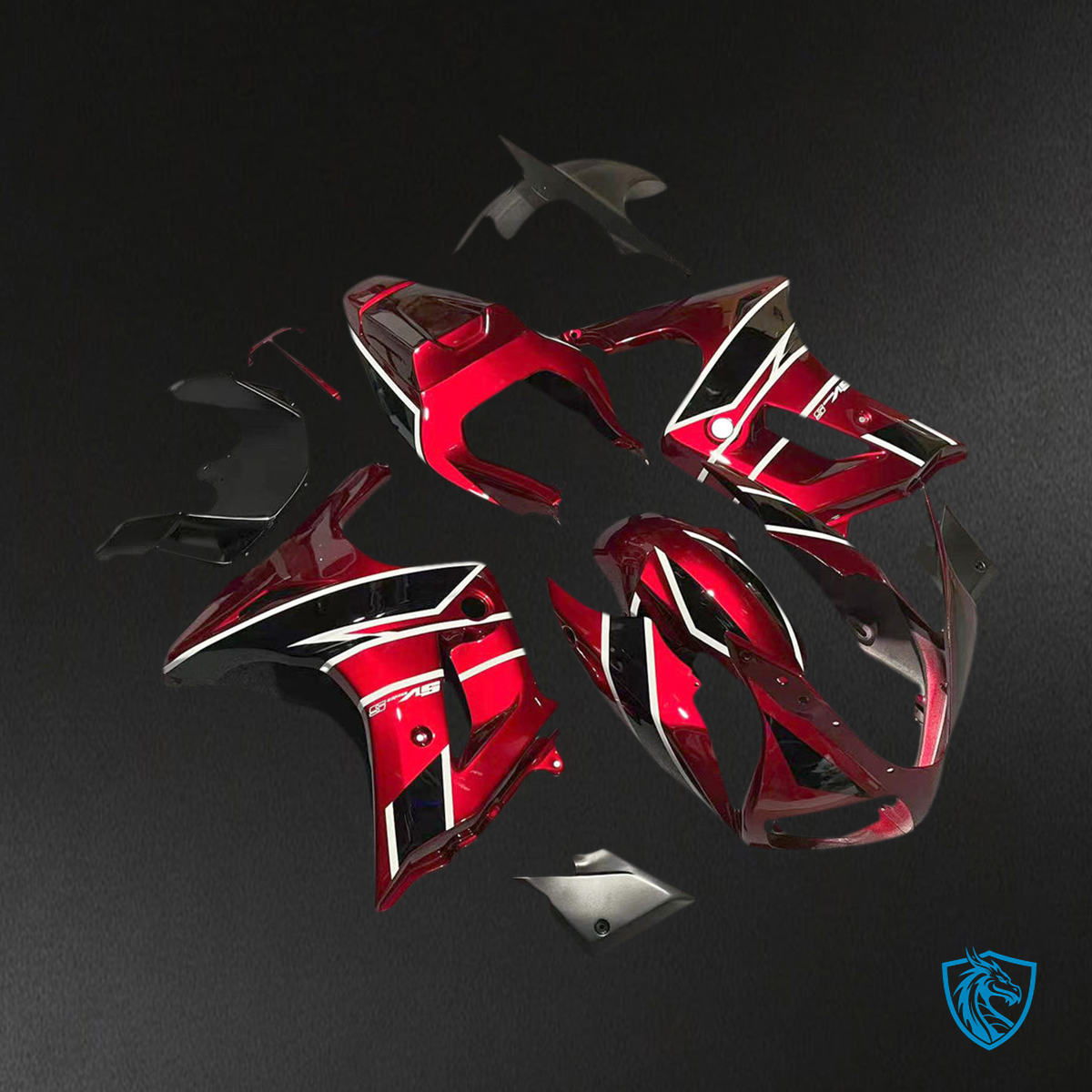 Suzuki SV650 (2003-2013) Red, White & Black Injection - Custom ABS Fairing Kit