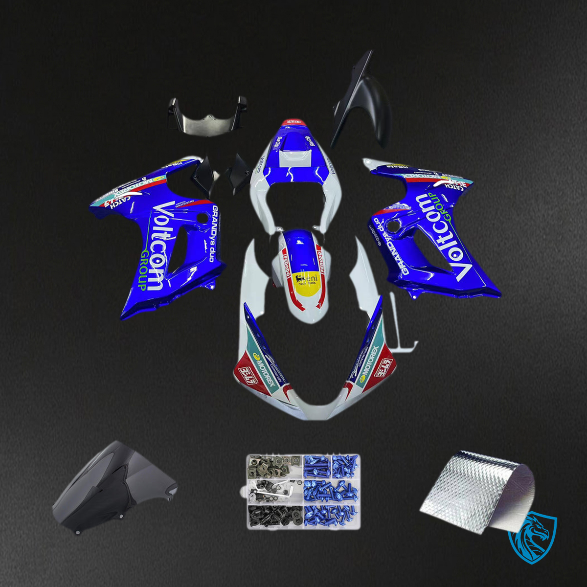 Suzuki SV650 (2003-2013) Gloss Blue, White & Black Injection Fairing Kit | ABS Bodywork