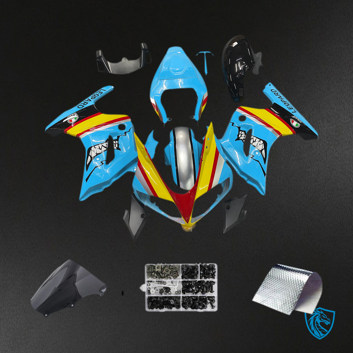 Suzuki SV650 (2003-2013) Blue, Yellow & Red - Replacement Motorcycle Fairings Kit