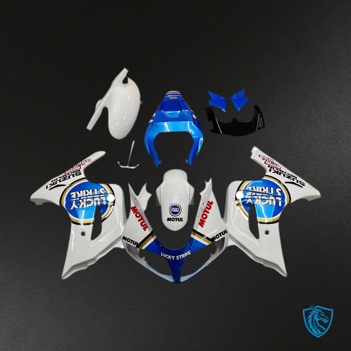 Suzuki SV650 (2003-2013) White & Light Blue Injection Fairing Kit | ABS Bodywork