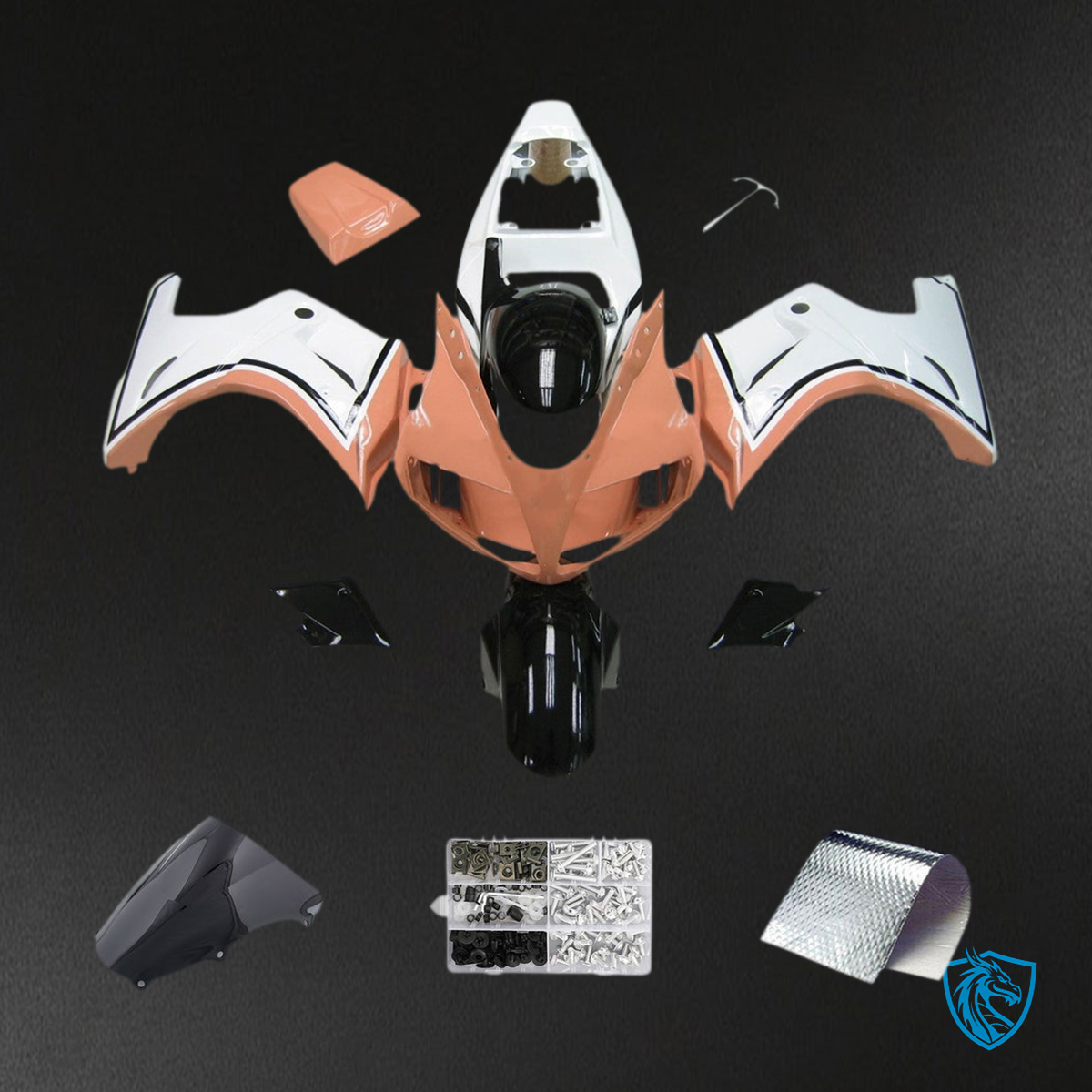 Suzuki SV650 (2003-2013) Orange, White & Black Fairing Kit - Aftermarket ABS Bodywork