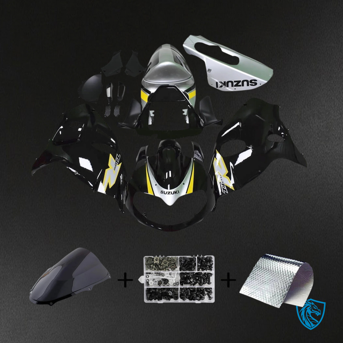 Suzuki TL1000R (1998-2003) Black & Silver - Fairing Kit