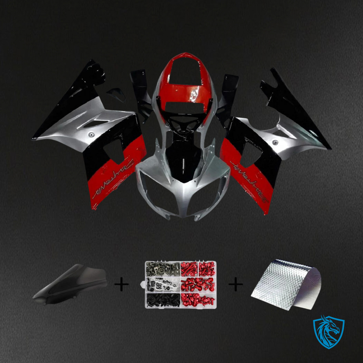 Triumph Daytona 600 650 (2002-2005) Grey & Red - Fairing Kit