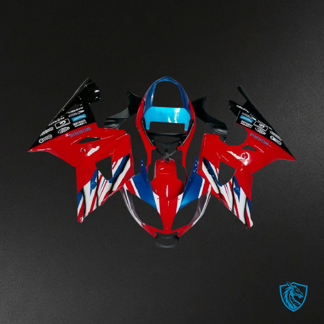 Triumph Daytona 600 650 (2002-2005) Red with Flag - Fairing Kit