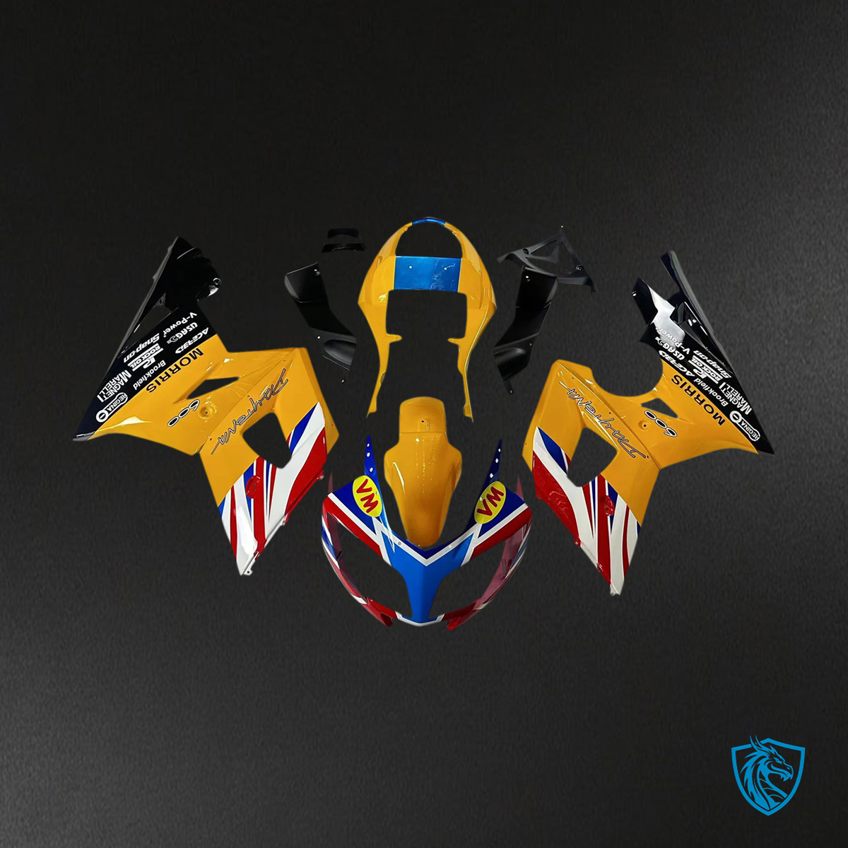 Triumph Daytona 600 650 (2002-2005) Yellow with Flag - Fairing Kit