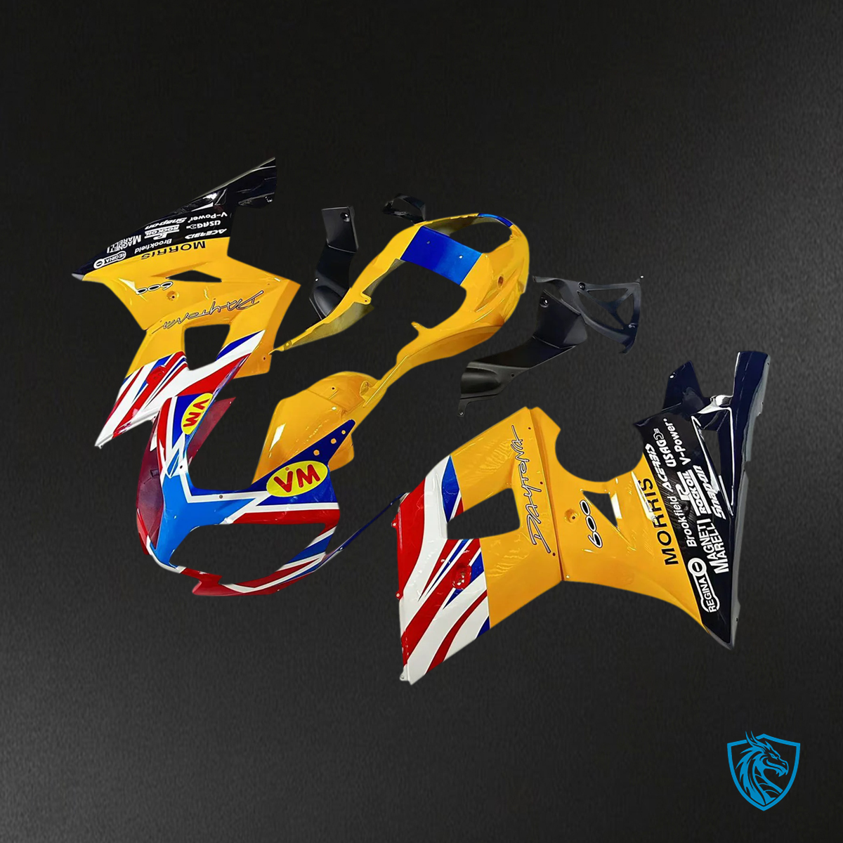 Triumph Daytona 600 650 (2002-2005) Yellow with Flag - Fairing Kit