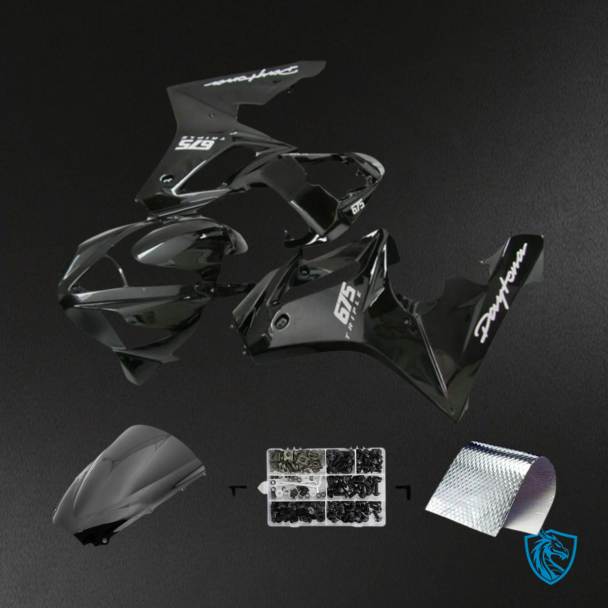 Triumph Daytona 675 (2006-2008) Black Style4 - Fairing Kit