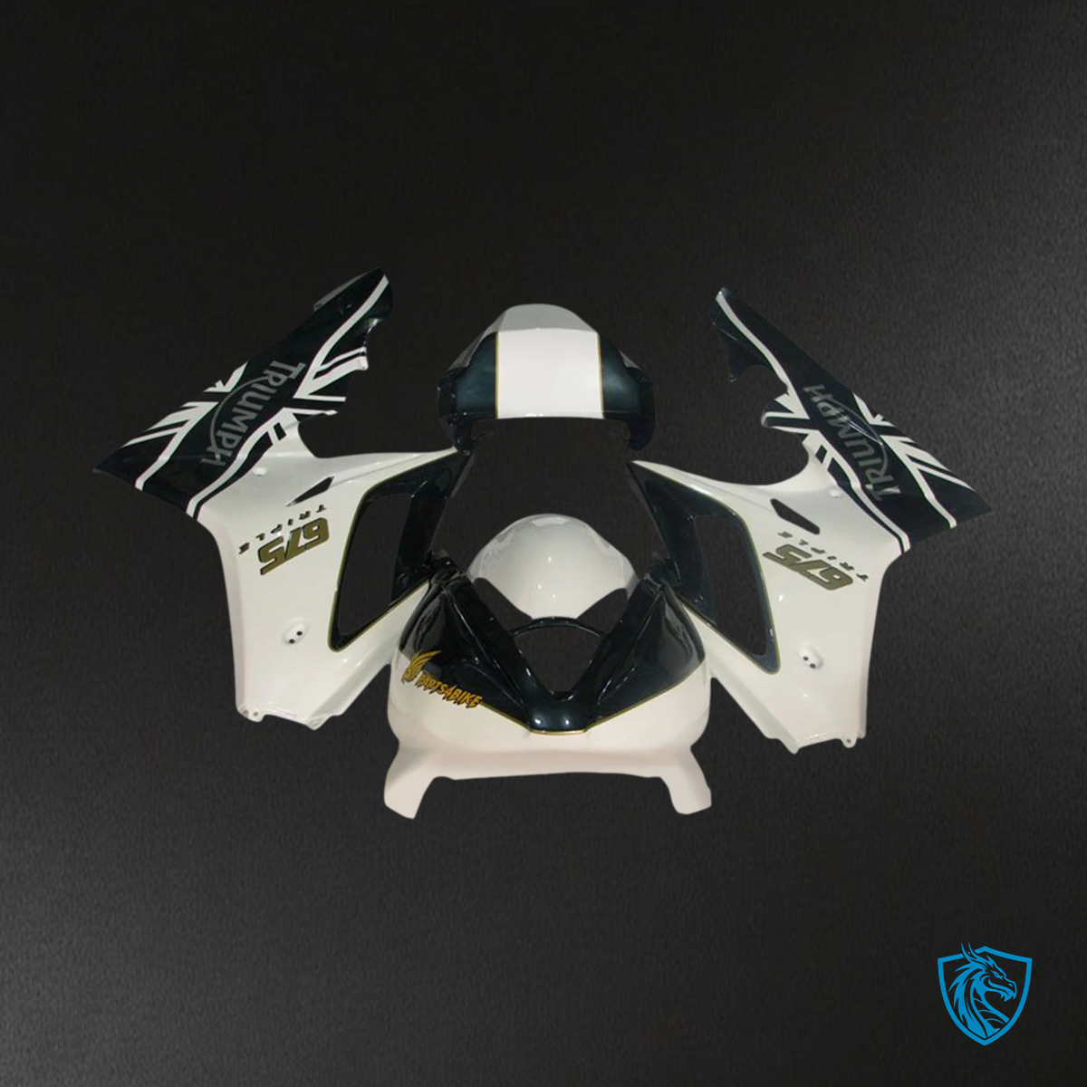 Triumph Daytona 675 (2006-2008) Black & White Style 1 - Fairing Kit