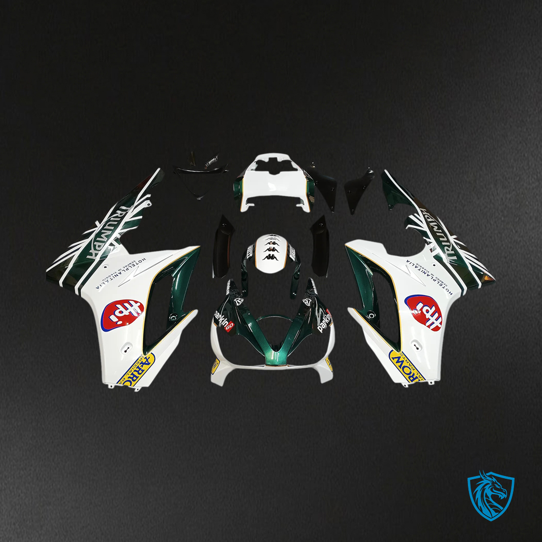 Triumph Daytona 675 (2006-2008) Black & White Style 6 - Fairing Kit