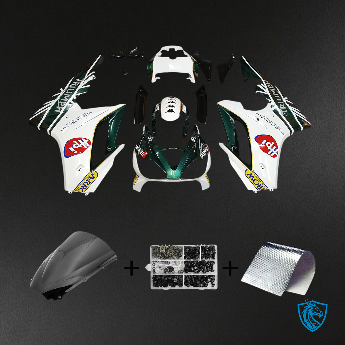 Triumph Daytona 675 (2006-2008) Black & White Style 6 - Fairing Kit