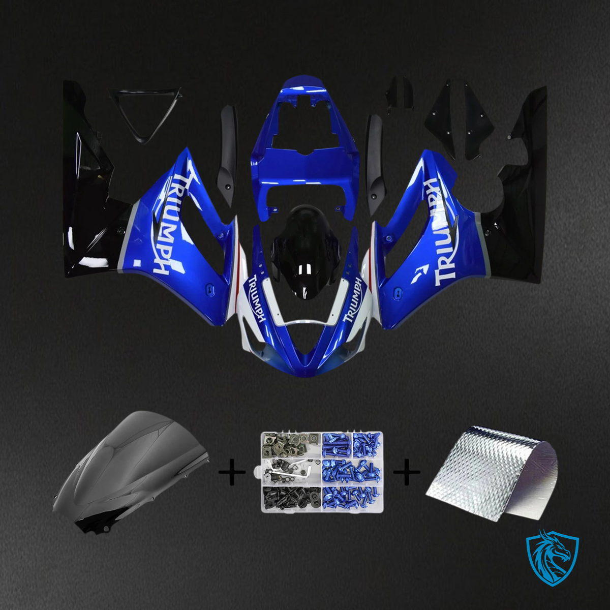 Triumph Daytona 675 (2006-2008) Black & Blue - Fairing Kit