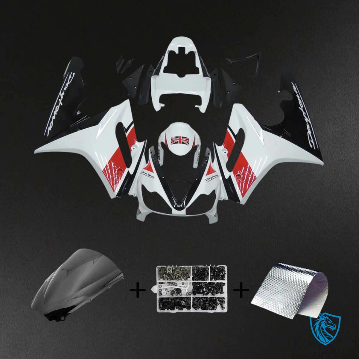 Triumph Daytona 675 (2006-2008) Black & White Style3 - Fairing Kit