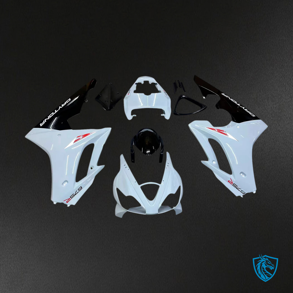 Triumph Daytona 675 (2006-2008) Black & White Style4 - Fairing Kit