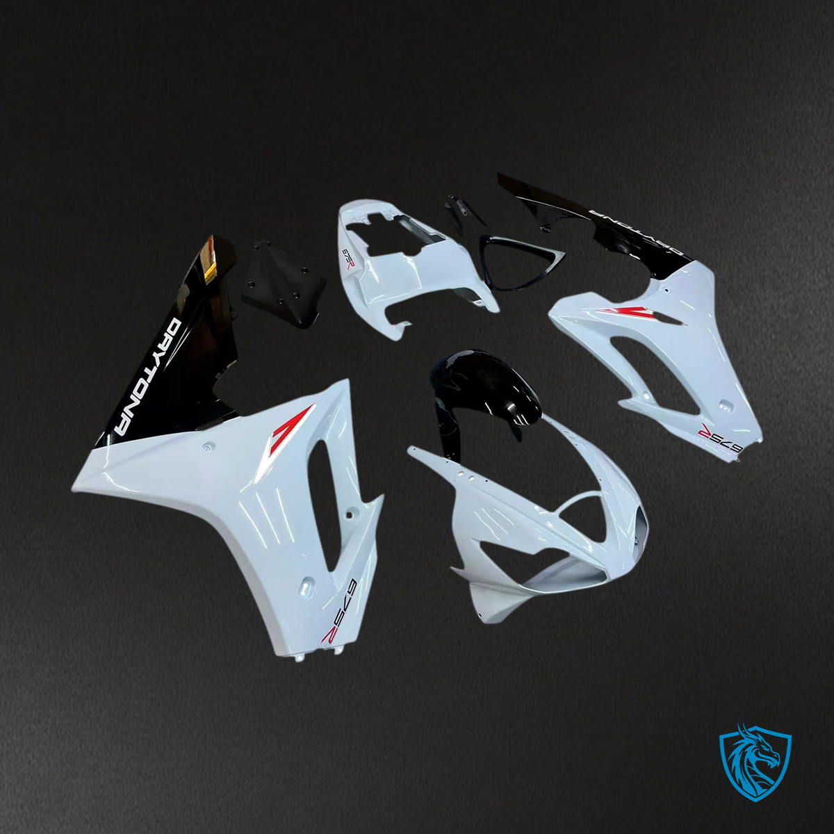 Triumph Daytona 675 (2006-2008) Black & White Style4 - Fairing Kit