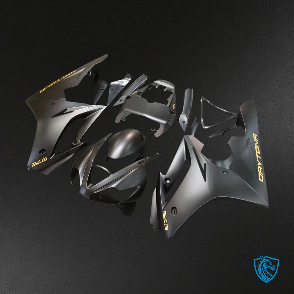 Triumph Daytona 675 (2006-2008) Black with Logo - Fairing Kit