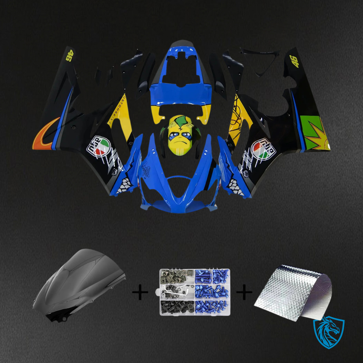 Triumph Daytona 675 (2006-2008) Blue & Yellow Monster - Fairing Kit