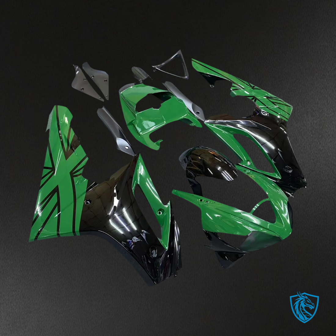 Triumph Daytona 675 (2006-2008) Dark Green Black - Fairing Kit