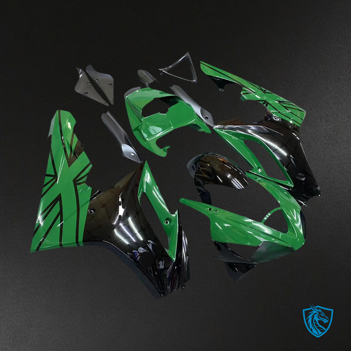 Triumph Daytona 675 (2006-2008) Dark Green Black - Fairing Kit