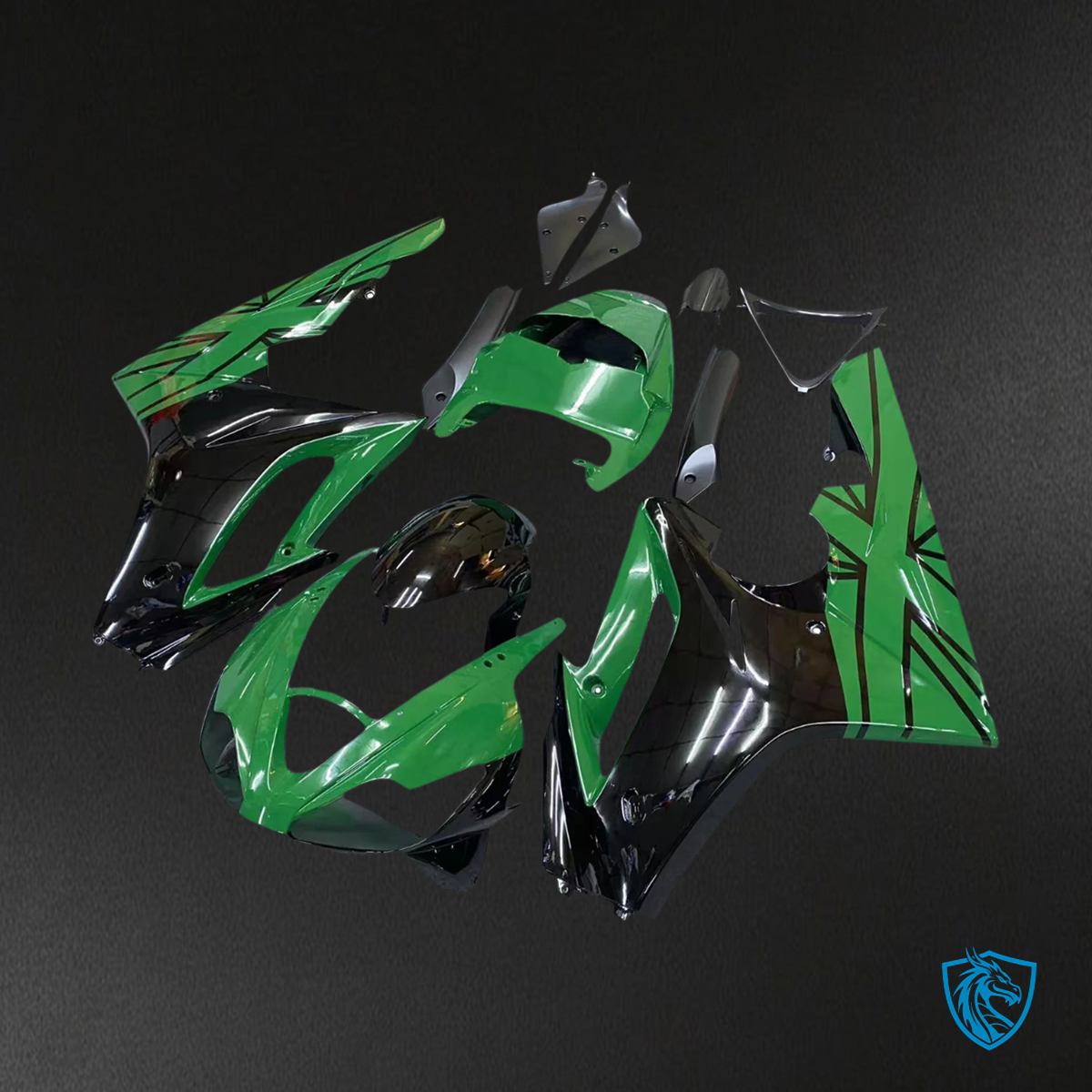 Triumph Daytona 675 (2006-2008) Dark Green Black - Fairing Kit