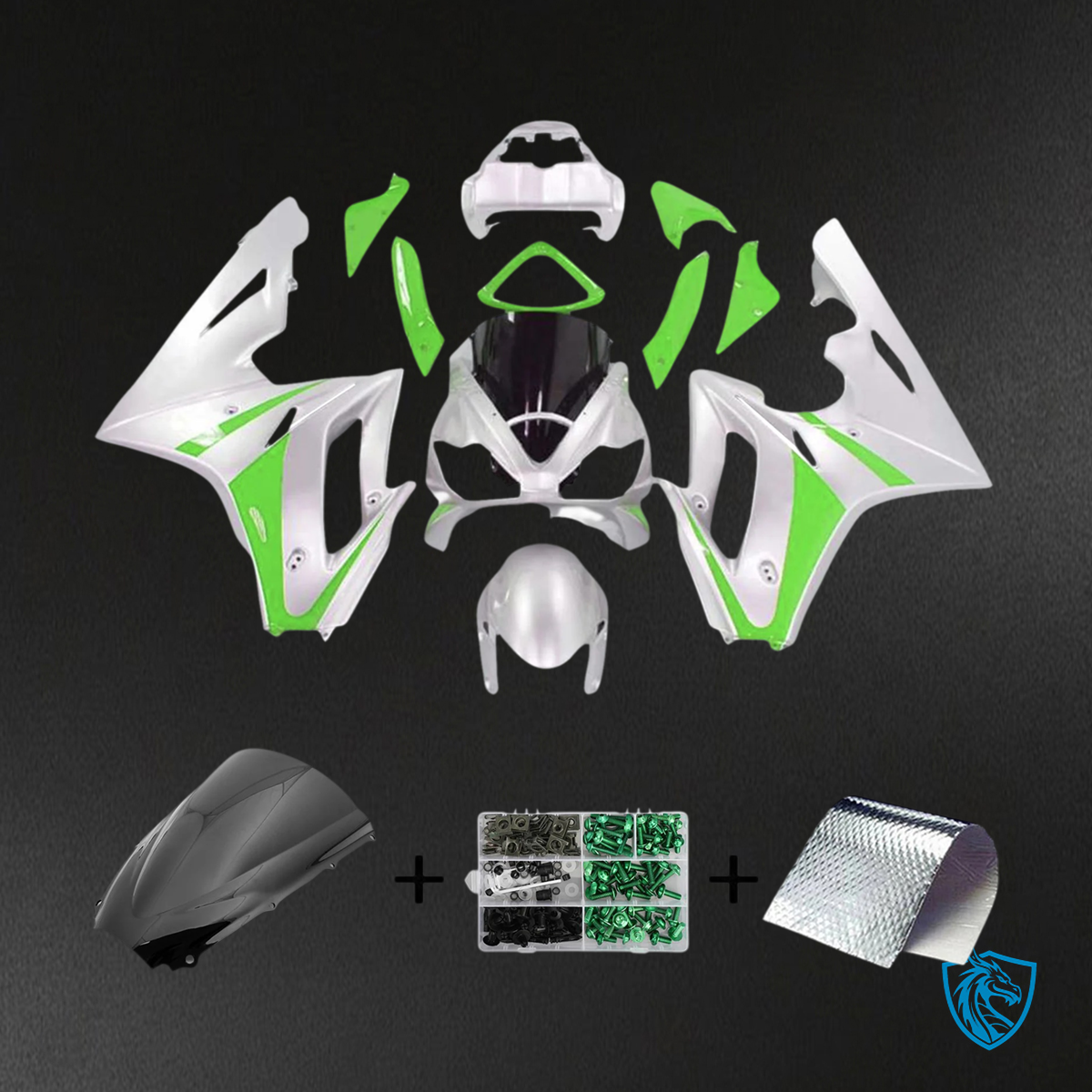 Triumph Daytona 675 (2006-2008) Green & Silver - Fairing Kit