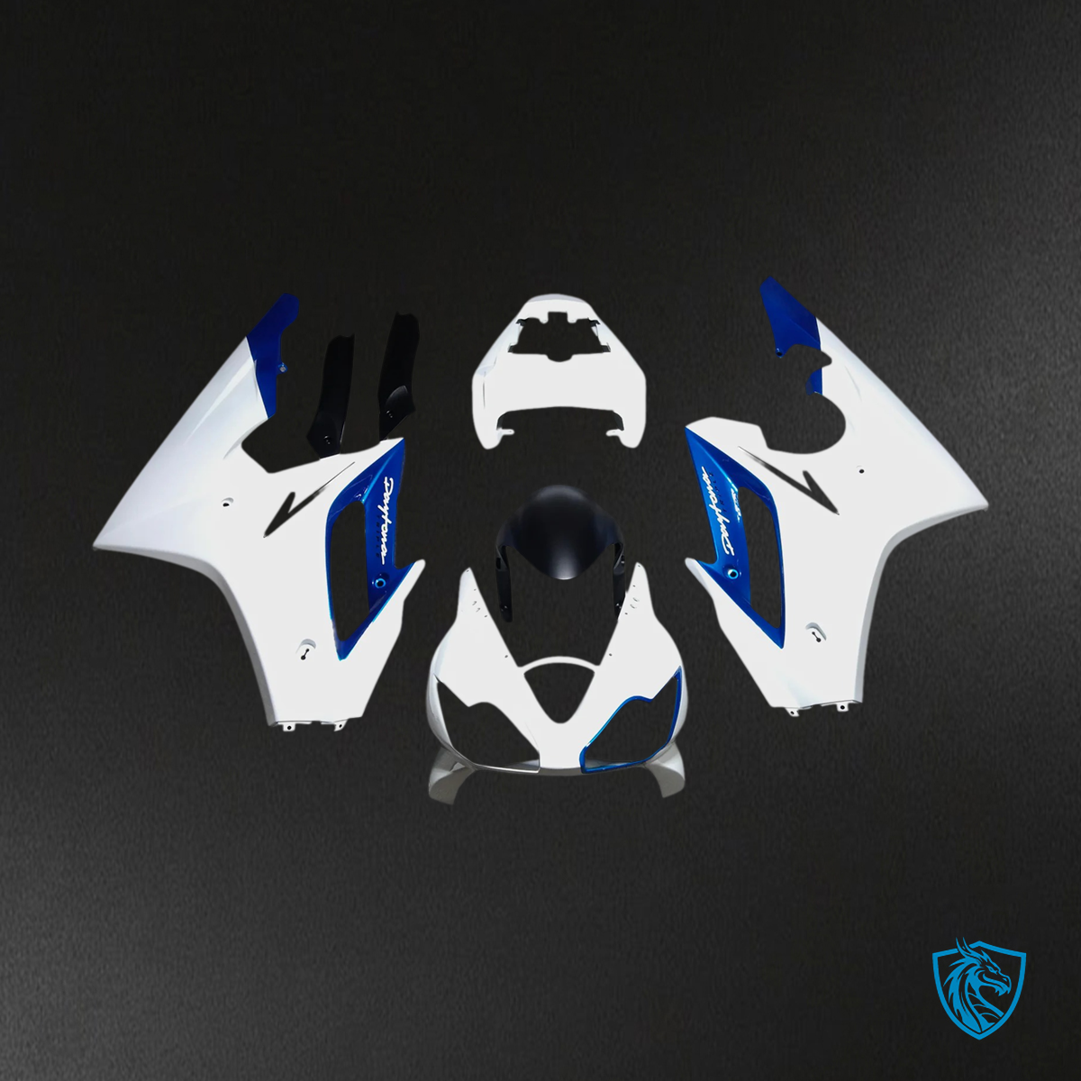 Triumph Daytona 675 (2006-2008) White & Blue - Fairing Kit