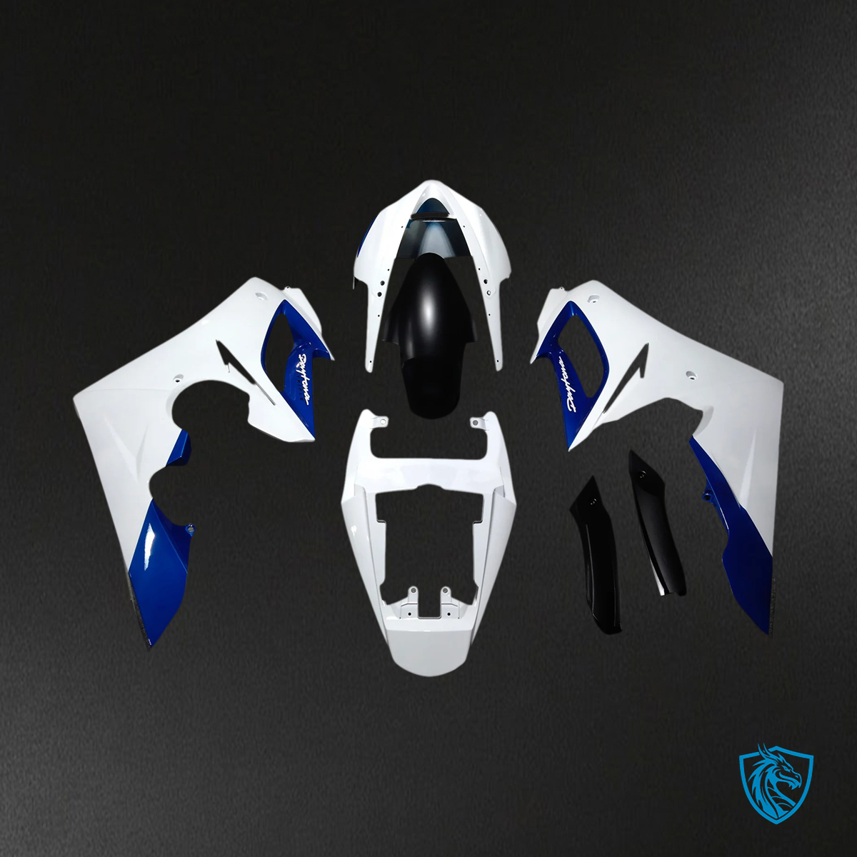 Triumph Daytona 675 (2006-2008) White & Blue - Fairing Kit