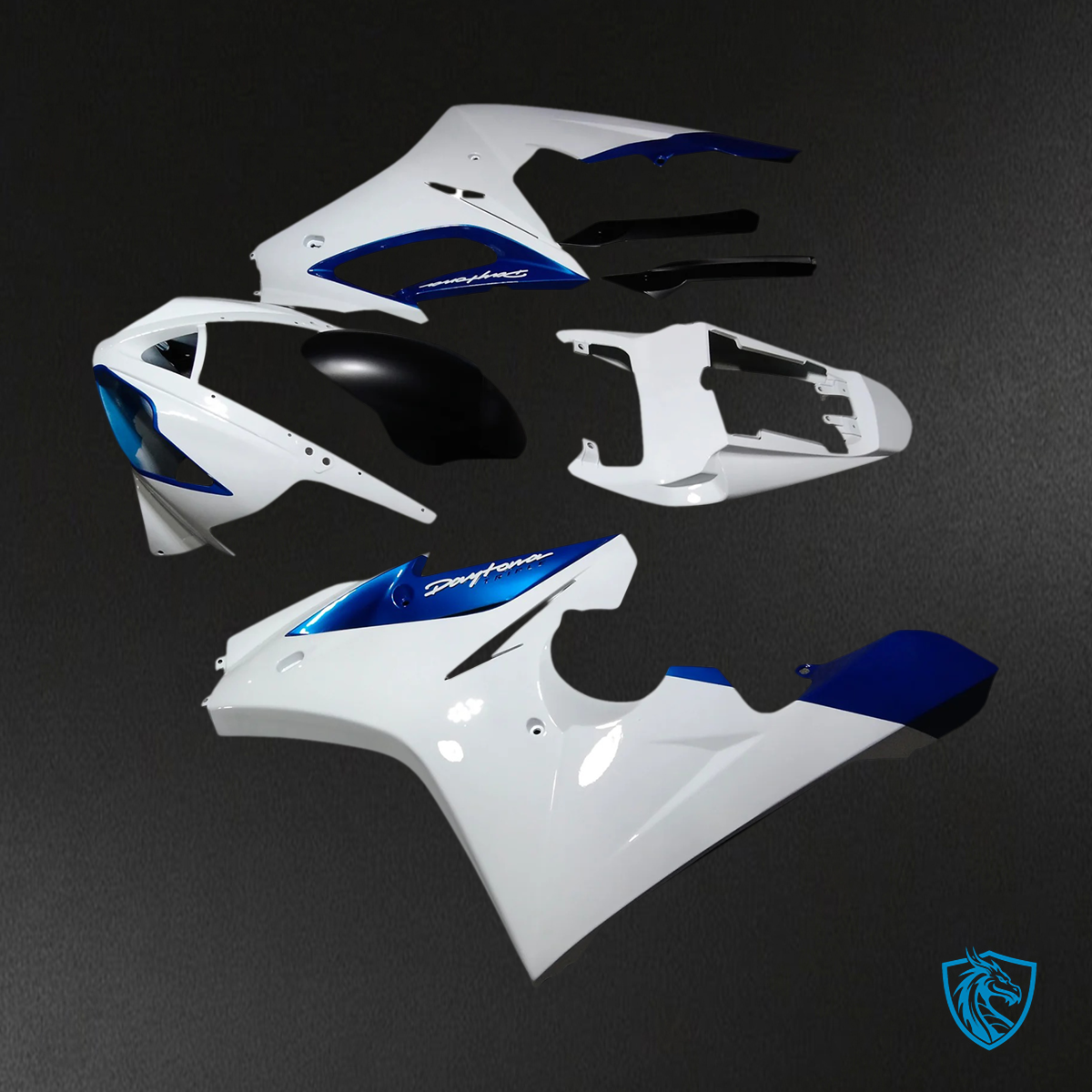 Triumph Daytona 675 (2006-2008) White & Blue - Fairing Kit
